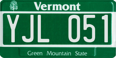 VT license plate YJL051