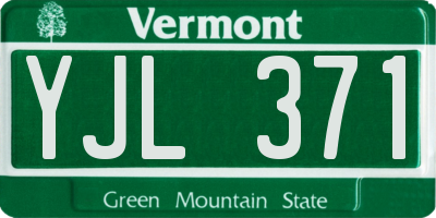 VT license plate YJL371