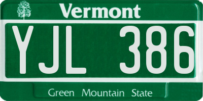 VT license plate YJL386