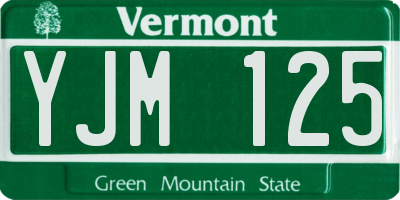 VT license plate YJM125
