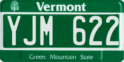 VT license plate YJM622