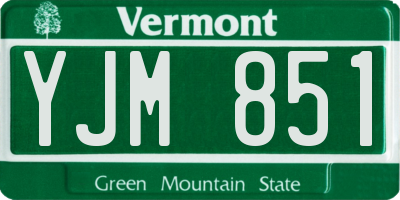 VT license plate YJM851