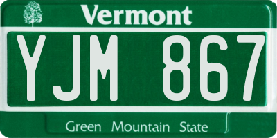 VT license plate YJM867