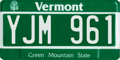 VT license plate YJM961