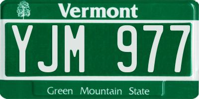 VT license plate YJM977