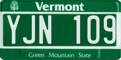 VT license plate YJN109