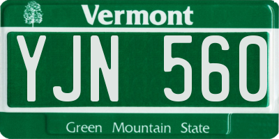 VT license plate YJN560