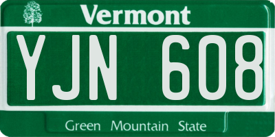 VT license plate YJN608