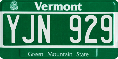 VT license plate YJN929