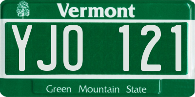VT license plate YJO121