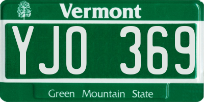 VT license plate YJO369