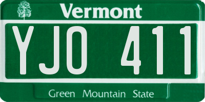VT license plate YJO411