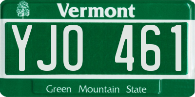 VT license plate YJO461