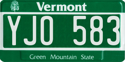 VT license plate YJO583
