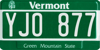 VT license plate YJO877