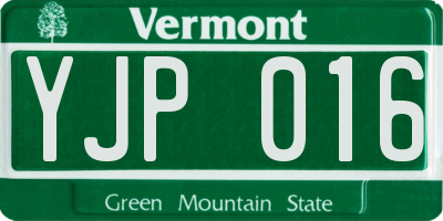 VT license plate YJP016