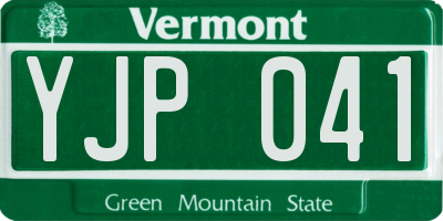 VT license plate YJP041