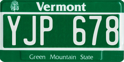 VT license plate YJP678