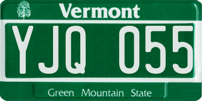 VT license plate YJQ055