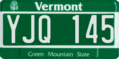 VT license plate YJQ145