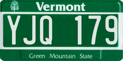 VT license plate YJQ179
