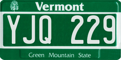 VT license plate YJQ229