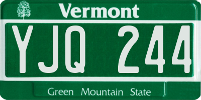 VT license plate YJQ244