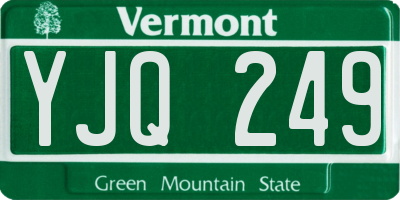 VT license plate YJQ249