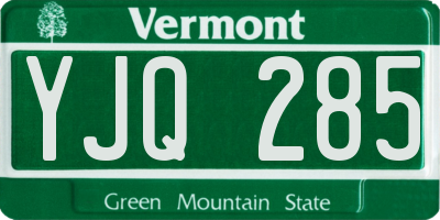 VT license plate YJQ285