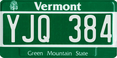VT license plate YJQ384