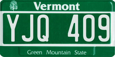 VT license plate YJQ409