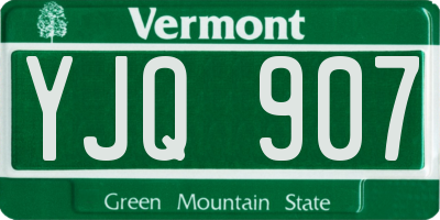 VT license plate YJQ907