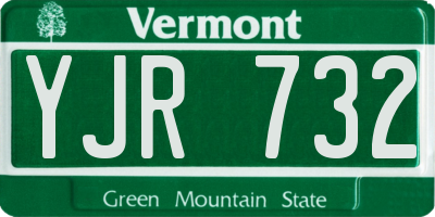 VT license plate YJR732