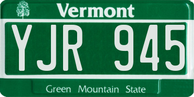 VT license plate YJR945