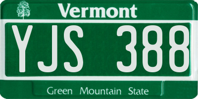 VT license plate YJS388