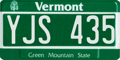 VT license plate YJS435