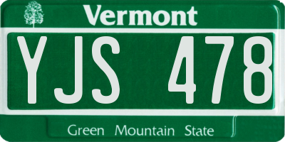 VT license plate YJS478