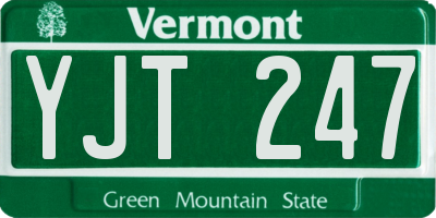 VT license plate YJT247