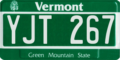 VT license plate YJT267