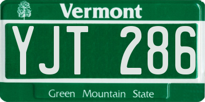 VT license plate YJT286
