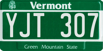 VT license plate YJT307