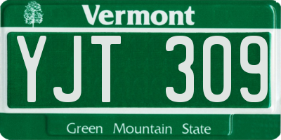 VT license plate YJT309