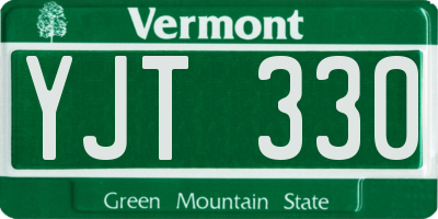 VT license plate YJT330