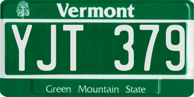VT license plate YJT379