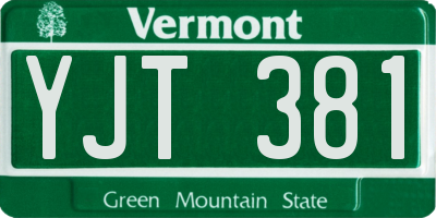 VT license plate YJT381