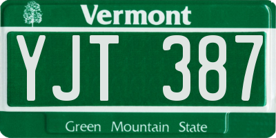 VT license plate YJT387