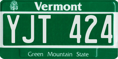VT license plate YJT424