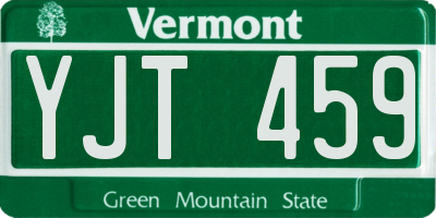 VT license plate YJT459