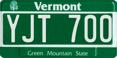 VT license plate YJT700