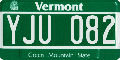 VT license plate YJU082